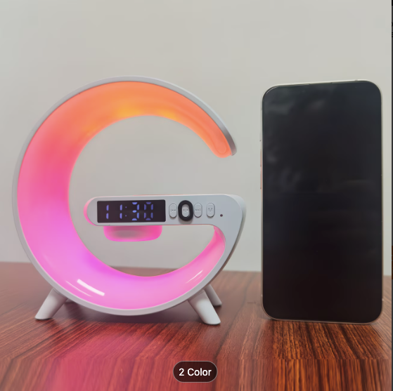 Smart Wireless Charging Station with Colour Light & Bluetooth Speaker