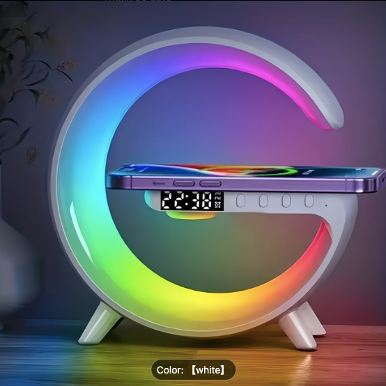 Smart Wireless Charging Station with Colour Light & Bluetooth Speaker