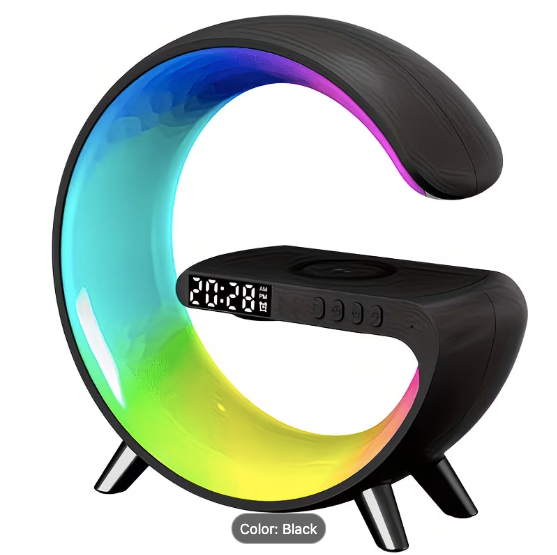 Smart Wireless Charging Station with Colour Light & Bluetooth Speaker