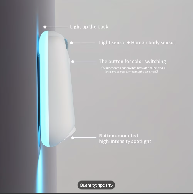 Motion Sensor Night Light — USB Rechargeable with 8 Colour Options
