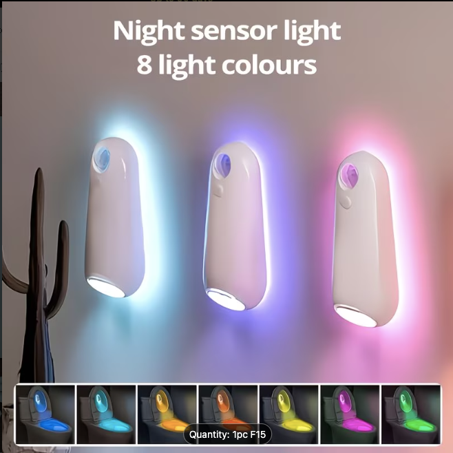 Motion Sensor Night Light — USB Rechargeable with 8 Colour Options
