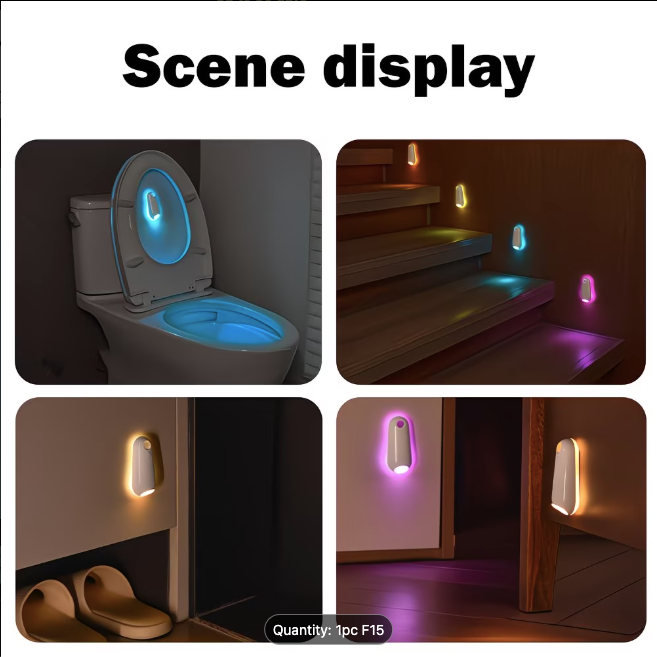 Motion Sensor Night Light — USB Rechargeable with 8 Colour Options