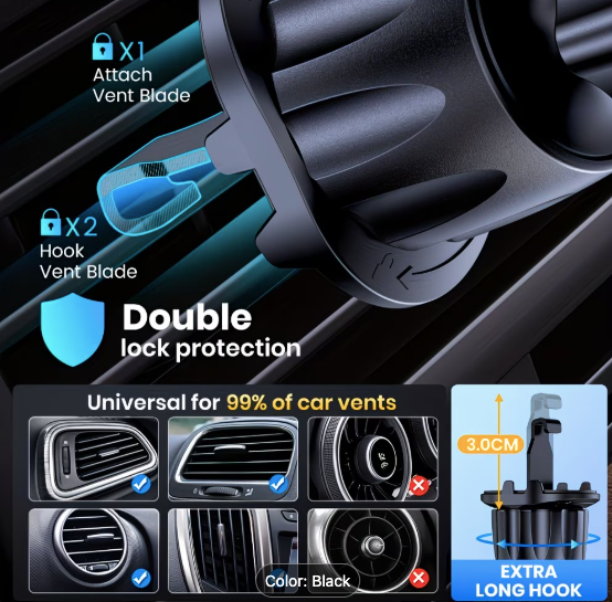 TOPK Magnetic Car Phone Mount — N52 Super Strong Air Vent Holder