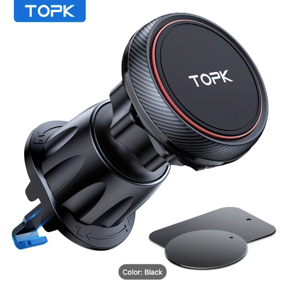 TOPK Magnetic Car Phone Mount — N52 Super Strong Air Vent Holder