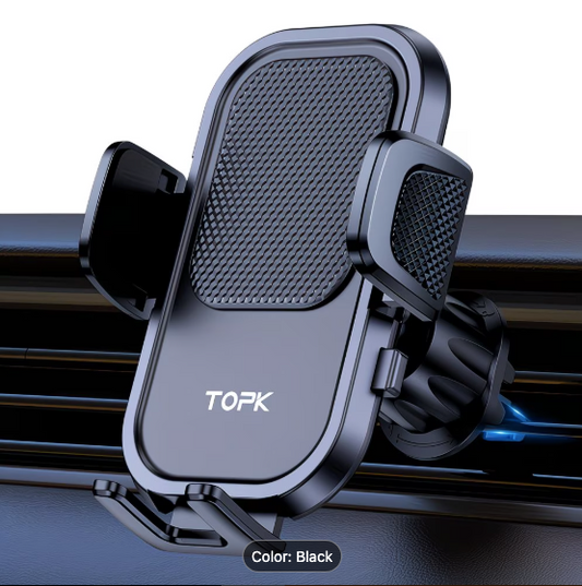TOPK Car Phone Mount — 360° Rotation Air Vent Holder for All Smartphones
