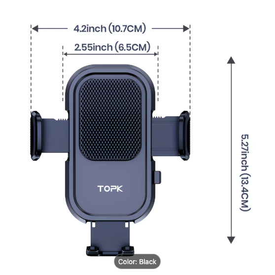 TOPK Car Phone Mount — 360° Rotation Air Vent Holder for All Smartphones
