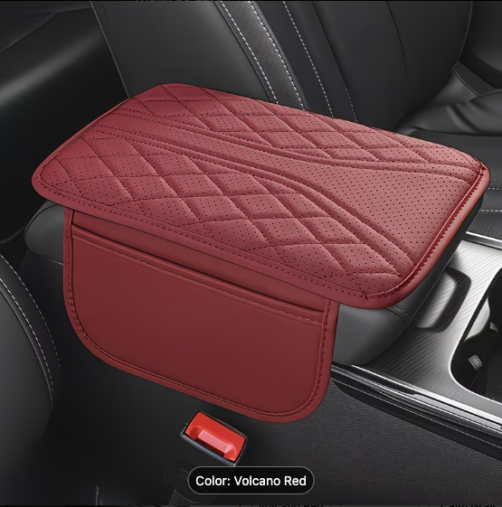 Synthetic leather Car Armrest Pad with Storage Bag — Universal Fit