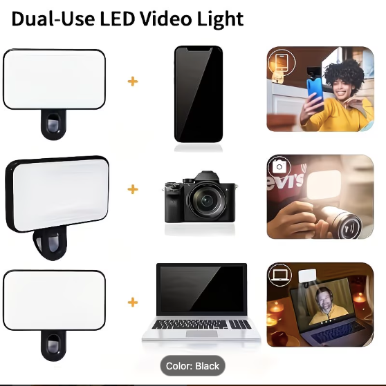 Clip-On Phone & Laptop Light — 3 Colour Modes & Adjustable Brightness
