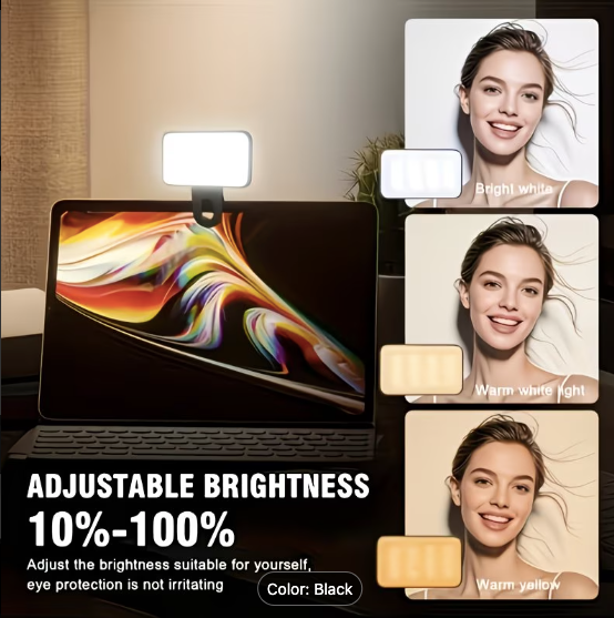 Clip-On Phone & Laptop Light — 3 Colour Modes & Adjustable Brightness