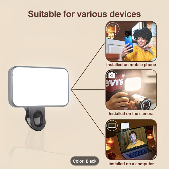 Clip-On Phone & Laptop Light — 3 Colour Modes & Adjustable Brightness