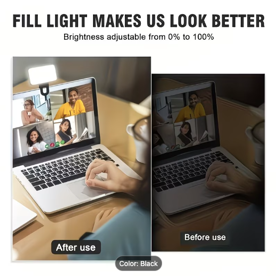 Clip-On Phone & Laptop Light — 3 Colour Modes & Adjustable Brightness