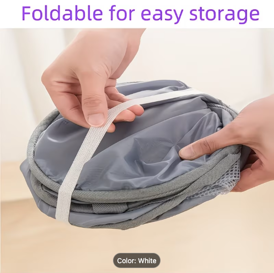 Foldable Mesh Laundry Basket with Handles