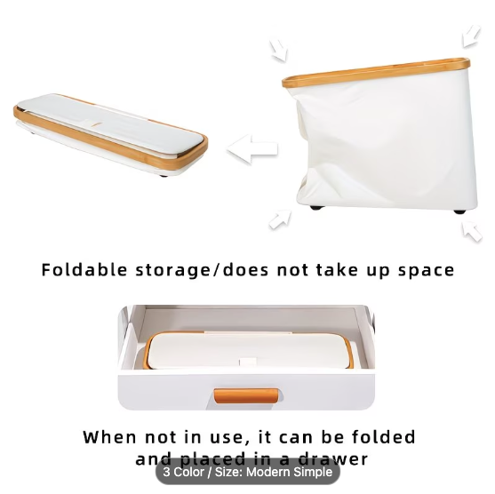 Bamboo & Fabric Toilet Paper Holder with Lid — Large Capacity Storage