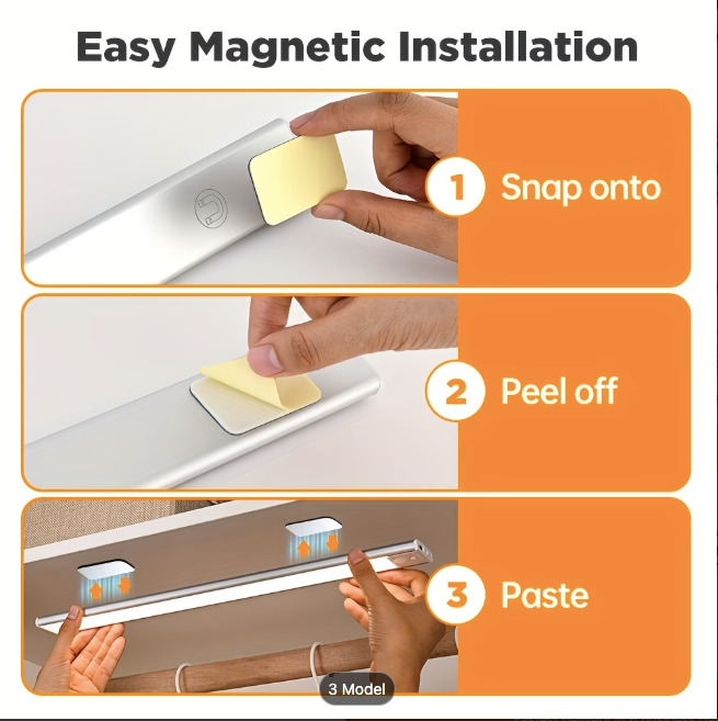 Rechargeable LED Motion Sensor Light Bar | 3 Colour Modes | USB-C | Magnetic | 30cm