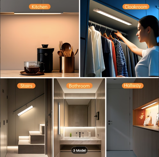 Rechargeable LED Motion Sensor Light Bar | 3 Colour Modes | USB-C | Magnetic | 30cm