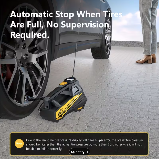 Carsun Digital Tyre Inflator — Portable 12V Air Compressor with LED Light