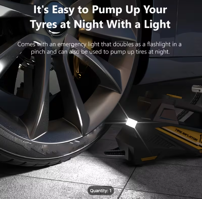 Carsun Digital Tyre Inflator — Portable 12V Air Compressor with LED Light