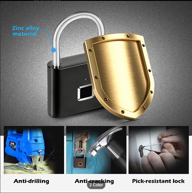 Mini Smart Fingerprint Padlock — Keyless USB Rechargeable Security Lock