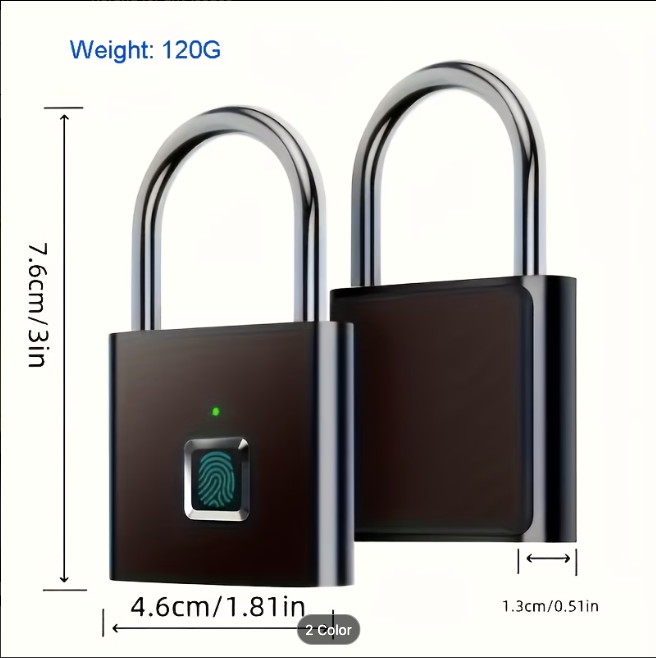 Mini Smart Fingerprint Padlock — Keyless USB Rechargeable Security Lock