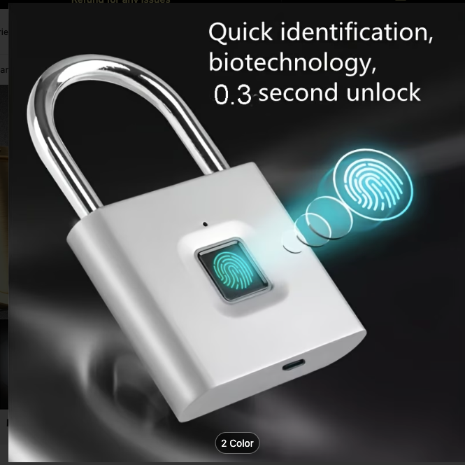 Mini Smart Fingerprint Padlock — Keyless USB Rechargeable Security Lock