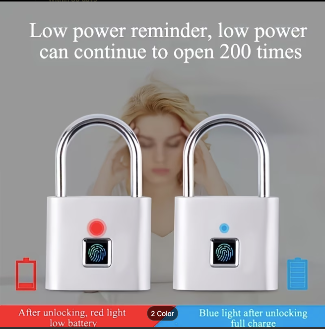 Mini Smart Fingerprint Padlock — Keyless USB Rechargeable Security Lock